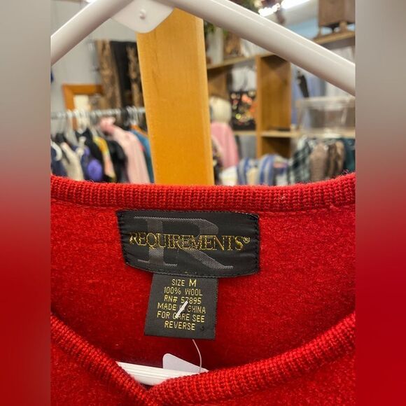 Requirements Medium Red Cardigan - Picture 2 of 3